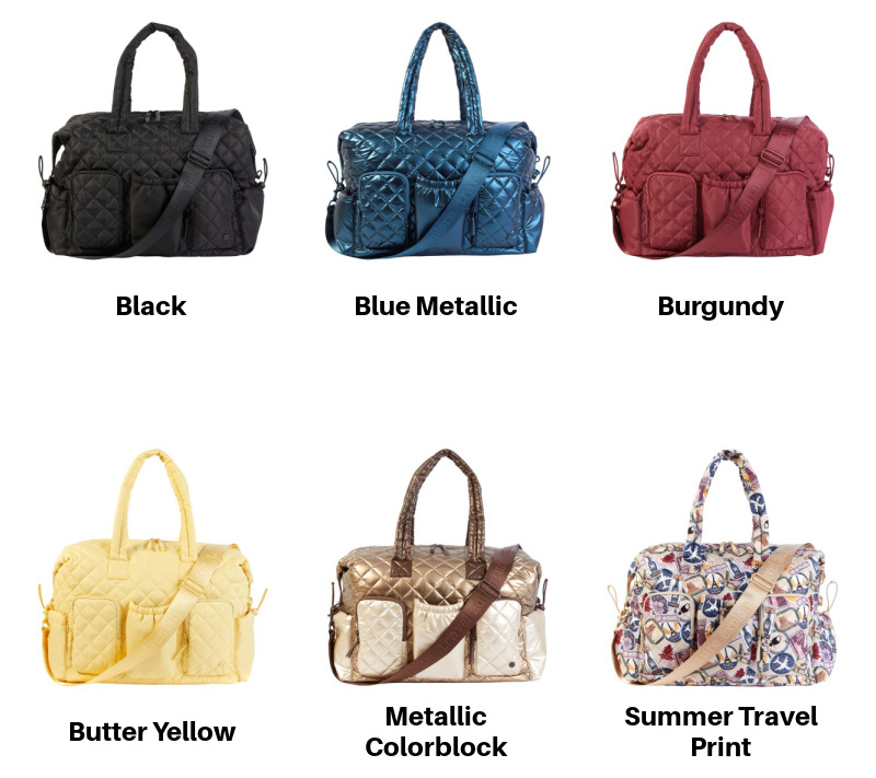 Samantha Brown To-Go Quilted Weekender Luggage w/Clear Pouch (Pick